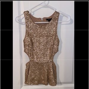 Gold sequin Forever 21 cutout top